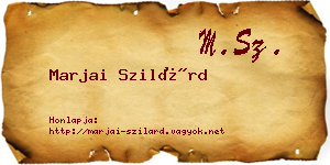 Marjai Szilárd névjegykártya